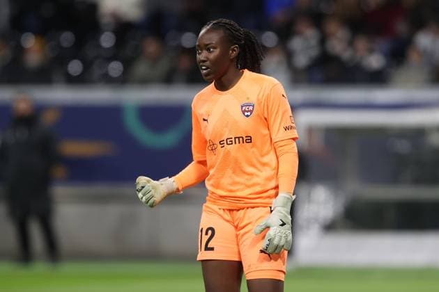 Deutsche Bank Park, Frankfurt Main Germany 31.01.2024 UEFA Women s Champions League match Grouppe A SGE Eintracht Frankfurt - Rosengard v.l., goalkeeper, Torfrau Angel Mukasa (FC Rosengard) FREISTELLER Copyright: JoaquimxFerreira