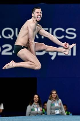 Sport Themen der Woche KW05 Sport Bilder des Tages Giorgio Minisini of Italy competes in the artistic swimming Solo Tech Men Preliminary during the 21st World Aquatics Championships at the Aspire Dome in Doha (Qatar), February 02nd, 2024. AndreaXMasini