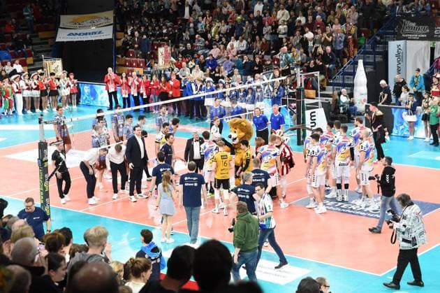 Arena Kreis Düren vor Spielbeginn, Aktion, Action, Spielszene