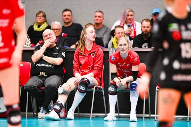 1. Volleyball Bundesliga Frauen, Dresdner SC vs. SSC Palmberg Schwerin, Dresden, 03.02.2024 Famke Boonstra (Dresdner SC, 8) 1. Volleyball Bundesliga Frauen, Dresdner SC vs. SSC Palmberg Schwerin am 03.02.2024 in der Margon Arena Dresden Copyright: xBEAUTIFULxSPORTS Hoepnerx