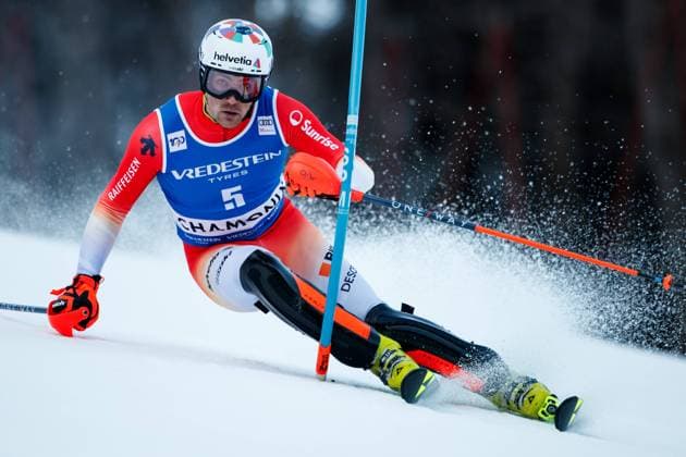 Bilder des Jahres 2024, Sport 02 Feburar Sport Themen der Woche KW05 Sport Bilder des Tages ALPINE SKIING - FIS WC Chamonix CHAMONIX,FRANCE,04.FEB.24 - ALPINE SKIING - FIS World Cup, slalom, men. Image shows Daniel Yule (SUI).  GEPAxpictures xMaticxKlansek