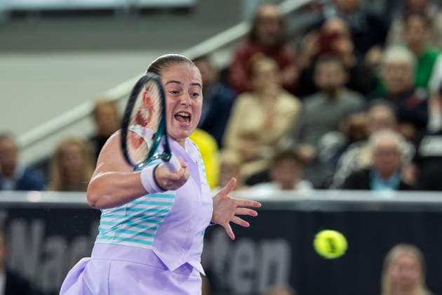 TENNIS - WTA, Tennis Damen Upper Austria Ladies Linz LINZ,AUSTRIA,04.FEB.24 - TENNIS - WTA Tour, Upper Austria Ladies Linz. Image shows Jelena Ostapenko (LAT).  GEPAxpictures xGintarexKarpaviciute