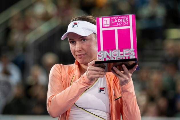 TENNIS - WTA, Tennis Damen Upper Austria Ladies Linz LINZ,AUSTRIA,04.FEB.24 - TENNIS - WTA Tour, Upper Austria Ladies Linz, award ceremony. Image shows Ekaterina Alexandrova (RUS).  GEPAxpictures xGintarexKarpaviciute