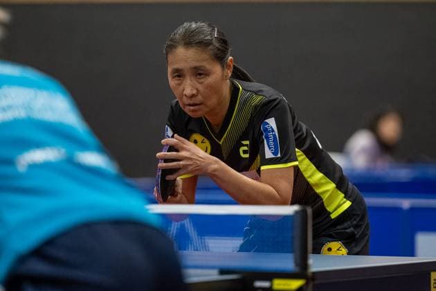 Qianhong Gotsch (SV Böblingen, 01)¨¨SV Böblingen vs TSV Dachau, Tischtennis, Bundesliga Damen, Saison 2024, 04.02.2024, SV BËÜblingen vs TSV Dachau, Tischtennis, Bundesliga Damen, Saison 2024, 04.02.2024 BËÜblingen