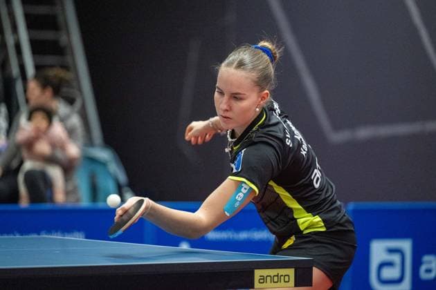 Annett Kaufmann (SV Böblingen, 02)¨¨SV Böblingen vs TSV Dachau, Tischtennis, Bundesliga Damen, Saison 2024, 04.02.2024, SV Böblingen vs TSV Dachau, Tischtennis, Bundesliga Damen, Saison 2024, 04.02.2024 Böblingen