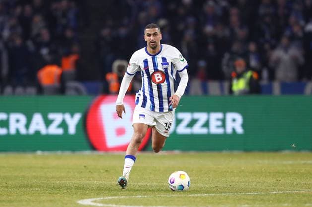 03.02.2024, xtgx, Fussball 2. Bundesliga, Hertha BSC - Hamburger SV emspor, v.l. Aymen Barkok (Hertha, 18) Freisteller, Einzelbild, Ganzkoerper, single frame (DFL DFB REGULATIONS PROHIBIT ANY USE OF PHOTOGRAPHS as IMAGE SEQUENCES and or QUASI-VIDEO) Berlin *** 03 02 2024, xtgx, Fußball 2 Bundesliga, Hertha BSC Hamburger SV emspor, v l Aymen Barkok Hertha, 18 Freisteller, Einzelbild, Ganzkoerper, single frame DFL DFB REGULATIONS PROHIBIT ANY USE OF PHOTOGRAPHS as IMAGE SEQUENCES and or QUASI VIDEO Berlin