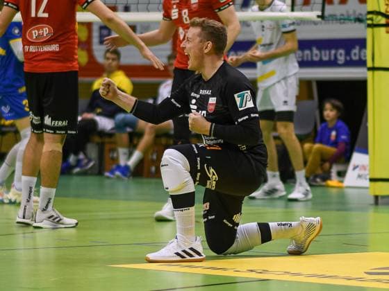 Hannes Elsaesser (TV Rottenburg 16), TV Rottenburg vs. SV Schwaig, Volleyball, 2. Bundesliga, Spieltag 16, Saison 2023-2024, 04.02.2024, TV Rottenburg vs. SV Schwaig, Volleyball, 2. Bundesliga, Spieltag 16, Saison 2023-2024, 04.02.2024 Rottenburg am Neckar Copyright: xEibner-Pressefoto FlorianxSchustx EP_FSU