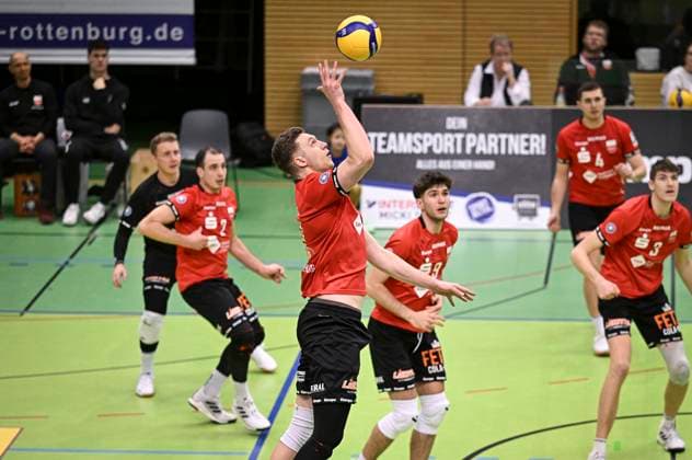 Volleyball 2. Bundesliga Saison 2023 2024 TV Rottenburg - SV Schwaig 04.02.2024 Niklas Lichtenauer (TV Rottenburg)