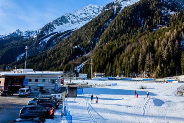 2026 Winter Olympics Venues - Anterselva (Sudtirol Arena) A view of the Arena Alto Adige (Südtirol Arena) in Rasun Anterselva, in the province of Bolzano, Italy, on February 5, 2024. The Südtirol Arena has hosted several World Cup races and two World Championships since 1975. The first Olympic Biathlon competition of the 2026 Winter Olympics Games will be held there on February 8, 2026, with a gold medal to be awarded immediately in the Mixed Relay. Rasun Anterselva Italy  Copyright: xManuelxRomanox originalFilename:romano-2026wint240205_npGrN.jpg