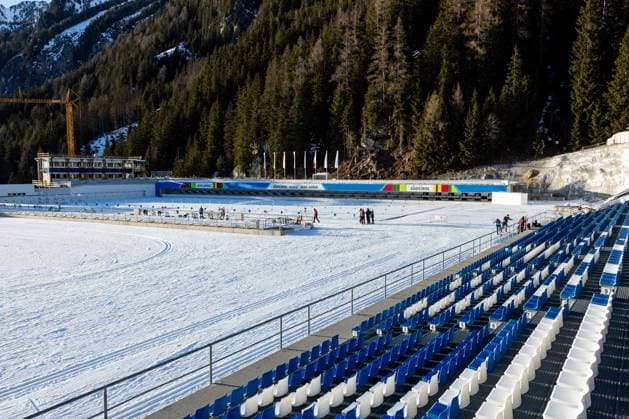 2026 Winter Olympics Venues - Anterselva (Sudtirol Arena) A view of the Arena Alto Adige (Südtirol Arena) in Rasun Anterselva, in the province of Bolzano, Italy, on February 5, 2024. The Südtirol Arena has hosted several World Cup races and two World Championships since 1975. The first Olympic Biathlon competition of the 2026 Winter Olympics Games will be held there on February 8, 2026, with a gold medal to be awarded immediately in the Mixed Relay. Rasun Anterselva Italy  Copyright: xManuelxRomanox originalFilename:romano-2026wint240205_npgUO.jpg