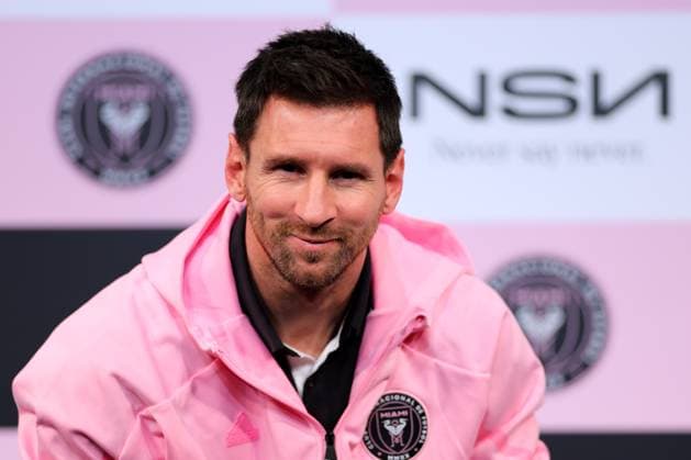 Sport Themen der Woche KW06 Sport Bilder des Tages Lionel Messi (Inter Miami), February 6, 2024 - Football Soccer : Inter Miami CF s Lionel Messi attends a press conference, PK, Pressekonferenz ahead of the friendly football match against Vissel Kobe, Tokyo, Japan. Noxthirdxpartyxsales  (243016212)