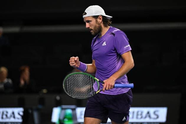 Open 13 Provence - Marseille Lucas Pouille (FRA) during his first round match at the Open 13 Provence in Marseille, on February, 5, 2024. Photo by Corinne Dubreuil ABACAPRESS.COM Marseille France  Copyright: xDubreuilxCorinne ABACAx