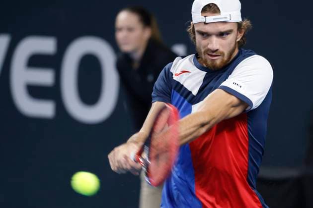 TENNIS OPEN 13 PHOTOPQR LA PROVENCE PENNANT Franck ; Marseille ; 06 02 2024 ; Tennis : OPEN 13 Provence 2024 au Palais des sports de Marseille Match Tomas MACHAC (CZE) (photo) vs Andy MURRAY (GBR) ATP, Tennis Herren Open 13 in Marseille, on February 06, 2024 Marseille Marseille France  Copyright: xPHOTOPQR LAxPROVENCE MAXPPPxPENNANTxFranckx 20240206PVL0581 20240206PVL0581