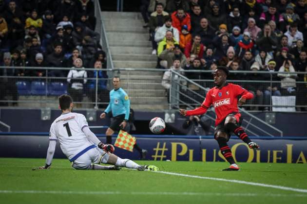 KALIMUENDO ARNAUD 9 FOOTBALL : Fc Sochaux vs Rennes - Coupe De France - 06 02 2024 ElyxandroCegarra Panoramic 