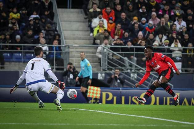 KALIMUENDO ARNAUD 9 FOOTBALL : Fc Sochaux vs Rennes - Coupe De France - 06 02 2024 ElyxandroCegarra Panoramic 