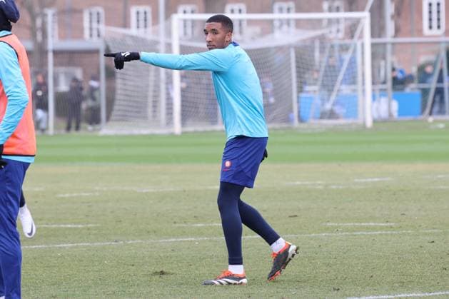 DEU, DFL, 2. FBL Hertha BSC, Training, 07.02.2024, Sportforum, Berlin, DEU, DFL, 2. FBL Hertha BSC, Training, im Bild Bradley Ibrahim (Hertha BSC Berlin 23) DFL - regulations prohibit any use of Photographs as image sequences and or quasi-video Foto: Juergen Engler nordphoto GmbH