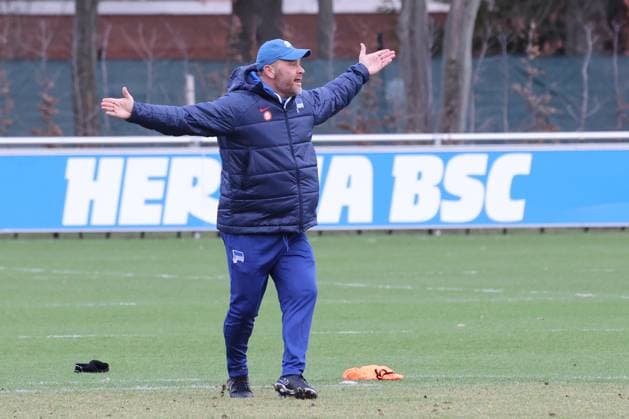DEU, DFL, 2. FBL Hertha BSC, Training, 07.02.2024, Sportforum, Berlin, DEU, DFL, 2. FBL Hertha BSC, Training, im Bild Cheftrainer Pal Dardai (Hertha BSC Berlin) DFL - regulations prohibit any use of Photographs as image sequences and or quasi-video Foto: Juergen Engler nordphoto GmbH