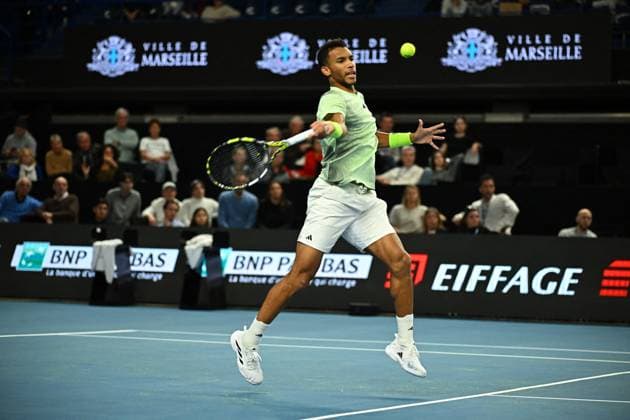 Open 13 Provence - Marseille Felix Auger-Aliassime (CAN) during his first round match at the Open 13 Provence in Marseille, on February, 7, 2024. Photo by Corinne Dubreuil ABACAPRESS.COM Marseille France  Copyright: xDubreuilxCorinne ABACAx