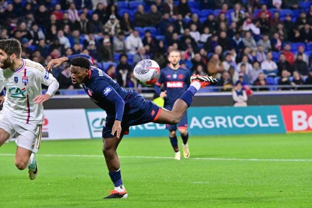 Jonathan David (lille) FOOTBALL: Olympique Lyonnais vs Lille Olympique Sporting Club - 8e Coupe de France - 07 02 2024 FredericChambert Panoramic 