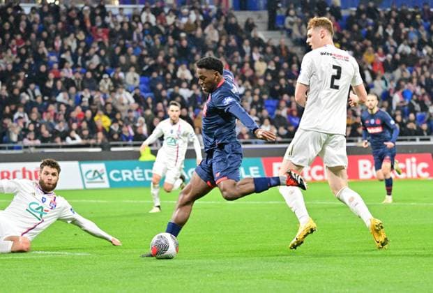 Jonathan David (lille) FOOTBALL: Olympique Lyonnais vs Lille Olympique Sporting Club - 8e Coupe de France - 07 02 2024 FredericChambert Panoramic 