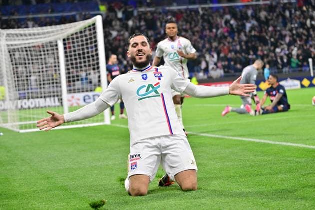 Sport Bilder des Tages Joie de Rayan Cherki (lyon) FOOTBALL: Olympique Lyonnais vs Lille Olympique Sporting Club - 8e Coupe de France - 07 02 2024 FredericChambert Panoramic 