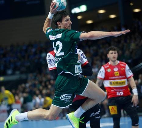 Wetzlar, Buderus Arena, 07.02.2024: Nemanja Zelenovic (Wetzlar) beim Spiel der Handball 1. Bundesliga HSG Wetzlar - ThSV Eisenach. *** Wetzlar, Buderus Arena, 07 02 2024 Nemanja Zelenovic Wetzlar at the Handball 1 Bundesliga match HSG Wetzlar ThSV Eisenach