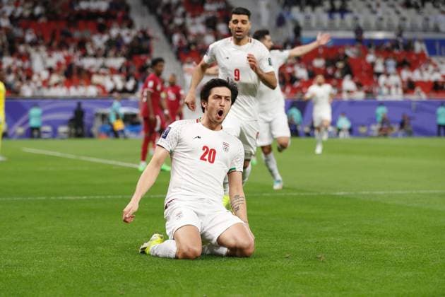 Sardar Azmoun (IRN), FEBRUARY 7, 2024 - Football Soccer : Azmoun celebrate after his goal during AFC Asian Cup Qatar 2023 Semi finals match between Iran 2-3 Qatar at the Al thumama Stadium in Doha, Qatar. Noxthirdxpartyxsales  (243221119)