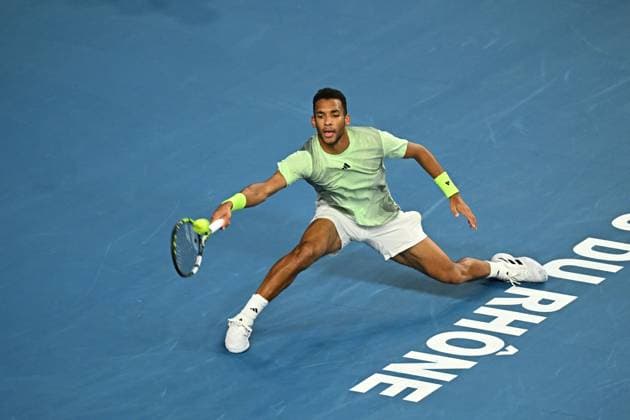 Open 13 Provence - Marseille Felix Auger-Aliassime (CAN) during his second round match at the Open 13 Provence in Marseille, on February, 8, 2024. Photo by Corinne Dubreuil ABACAPRESS.COM Marseille France  Copyright: xDubreuilxCorinne ABACAx