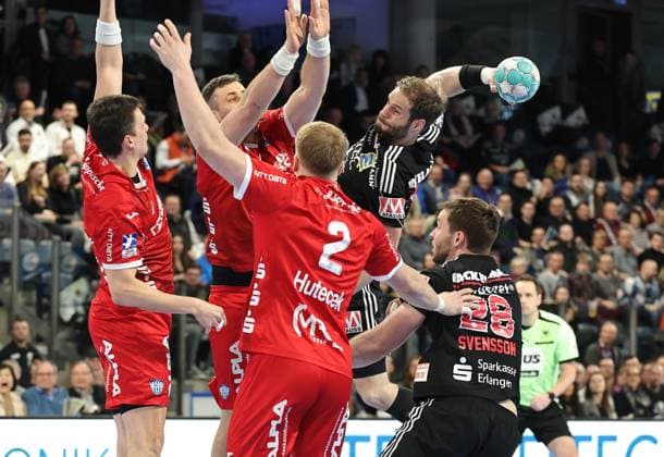 Sport Themen der Woche KW06 Sport Bilder des Tages 08.02.2024 - Handball - 1. Bundesliga LIQUI MOLY HBL - Saison 2023 2024 - 20. Spieltag: HC Erlangen Metropolregion Nürnberg HCE - TBV Lemgo Lippe - DaMa - xdaxmax - Nico Büdel Buedel (20, HC Erlangen ) mit Torschuss *** 08 02 2024 Handball 1 Bundesliga LIQUI MOLY HBL Season 2023 2024 20 Matchday HC Erlangen Metropolregion Nuremberg HCE TBV Lemgo Lippe DaMa xdaxmax Nico Büdel Buedel 20, HC Erlangen with shot on goal
