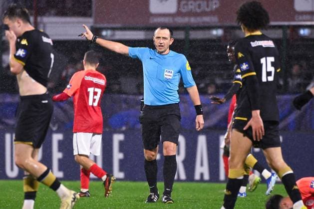 Ruddy Buquet ( referee ) during the French Cup match between FC Rouen Metropole and AS Monaco at Stade Robert Diochon on February 08, 2024 in Rouen, France. ( Photo by federico pestellini panoramic ) - FOOTBALL : Rouen vs Monaco - Coupe de France - 08 02 2024 FedericoPestellini Panoramic 