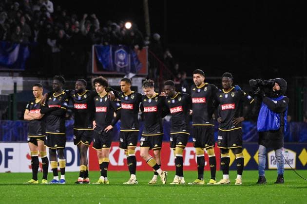 Monaco players during the French Cup match between FC Rouen Metropole and AS Monaco at Stade Robert Diochon on February 08, 2024 in Rouen, France. ( Photo by federico pestellini panoramic ) - FOOTBALL : Rouen vs Monaco - Coupe de France - 08 02 2024 FedericoPestellini Panoramic 