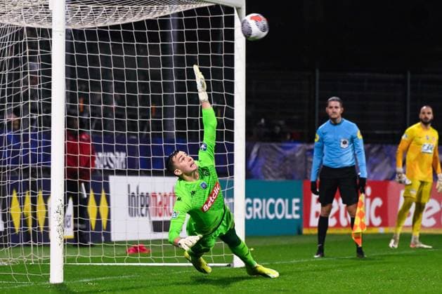 Radoslaw MAJECKI ( 1 - Monaco ) during the French Cup match between FC Rouen Metropole and AS Monaco at Stade Robert Diochon on February 08, 2024 in Rouen, France. ( Photo by federico pestellini panoramic ) - FOOTBALL : Rouen vs Monaco - Coupe de France - 08 02 2024 FedericoPestellini Panoramic 