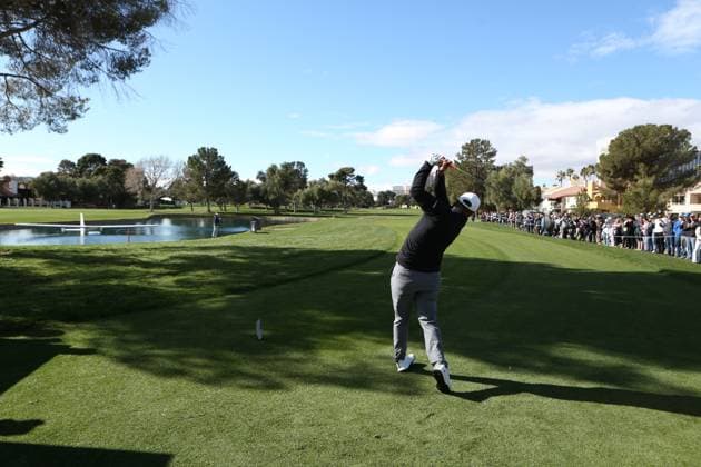 LAS VEGAS, NV - FEBRUARY 08: Jon Rahm of Legion XIII GC tees off during the LIV Golf League tournament on February 08, 2024 at the Las Vegas Country Club in Las Vegas, NV. (Photo by Matthew Bolt Icon Sportswire) GOLF: FEB 08 LIV Golf League Las Vegas EDITORIAL USE ONLY Icon2402087043