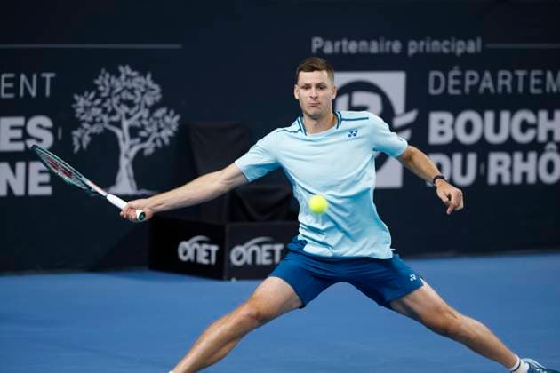 TENNIS OPEN 13 PHOTOPQR LA PROVENCE PENNANT Franck ; Marseille ; 09 02 2024 ; Tennis : OPEN 13 Provence 2024 au Palais des sports de Marseille Match Hubert HURKACZ (POL) (photo) vs Tomas MACHAC (CZE) Marseille Marseille France  Copyright: xPHOTOPQR LAxPROVENCE MAXPPPxPENNANTxFranckx 20240209PVL5668 20240209PVL5668