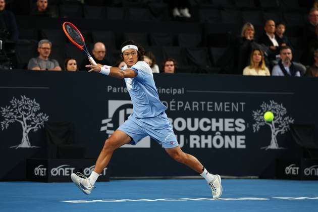 ZHIZHEN ZHANG - KAREN KHACHANOV Fred SportPixPress MAXPPP ; MARSEILLLE ; 09 02 2024 ; ATP, Tennis Herren 250 OPEN 13 PROVENCE J5 zhang (zhizhen) - (chn)