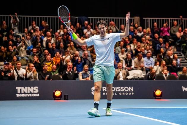 Sport Themen der Woche KW06 240209 Dominic Thiem of Austria competes in the Ultimate Tennis Showdown (UTS) tournament on February 9, 2024 in Oslo. Photo: Vegard Grott BILDBYRAN kod VG VG0572 bbeng tennis uts ultimate tennis showdown osterrike *** 240209 Dominic Thiem of Austria competes in the Ultimate Tennis Showdown UTS tournament on February 9, 2024 in Oslo Photo Vegard Grott BILDBYRAN kod VG VG0572 bbeng tennis uts ultimate tennis showdown osterrike  Copyright: VEGARDxGRoTT BB240209VG011