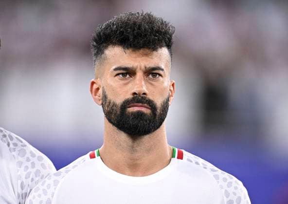 FUSSBALL AFC Asian Cup Halbfinale in Doha Iran - Katar 07.02.2024 Ramin Rezaeian (Iran) *** FOOTBALL AFC Asian Cup semi-final in Doha Iran Qatar 07 02 2024 Ramin Rezaeian Iran