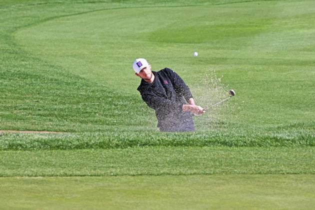LAS VEGAS, NV - FEBRUARY 09: Thomas Pieters of Rangegoats GC with a green side bunker shot during the LIV Golf League tournament on February 09, 2024 at the Las Vegas Country Club in Las Vegas, NV. (Photo by Matthew Bolt Icon Sportswire) GOLF: FEB 09 LIV Golf League Las Vegas EDITORIAL USE ONLY Icon240209192326