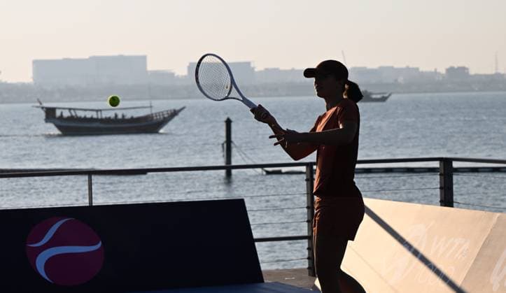 Qatar TotalEnergies Open 2024 Iga Swiatek (POL) at the Photostand at Mia Park Doha