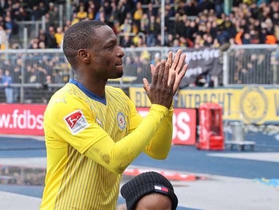 Eintracht Braunschweig vs Karlsruher SC Braunschweig, 10.02.2024, Fußball, Saison 23 24, 2. Bundesliga, 21. Spieltag, Eintracht Braunschweig vs Karlsruher SC, Bild zeigt: Anthony Ujah (BTSV, 14) Braunschweig