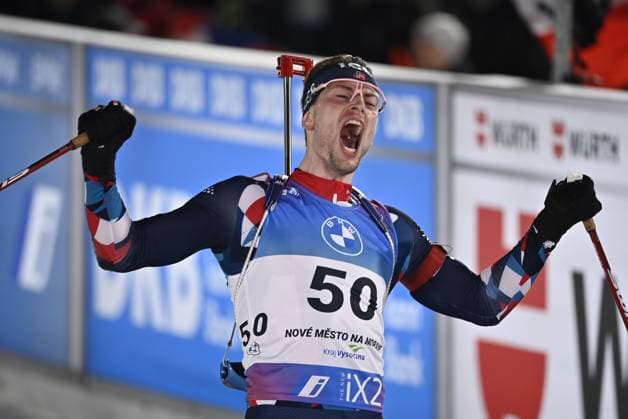 Bilder des Jahres 2024, Sport 02 Feburar Sport Themen der Woche KW06 Holm Sturla Laegreid of Norway competes in the men s 10 km sprint during the Biathlon World Championships 2024 in Nove Mesto na Morave, Zdar district, Vysocina Region, Czech Republic, February 10, 2024. (CTKxPhoto LubosxPavlicek) CTKPhotoP2024021005409  CTKPhotoP2024021005409