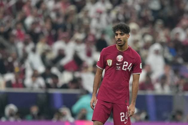 Jassem Gaber (Qatar) looks on, Asian Cup - Final, Jordan v Qatar, Lusail Stadium, February 10, 2024, Lusail City, Qatar.