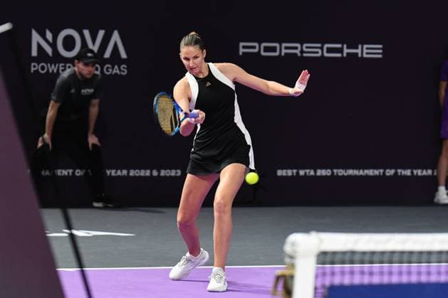 Transylvania Open 2024 Karolina Pliskova of the Czech Republic is in action during her match against Ana Bogdan of Romania in the singles final of the Transylvania Open, a WTA250 Tournament, at BT Arena in Cluj-Napoca, Romania, on February 11, 2024. Cluj-Napoca Romania  Copyright: xFlaviuxBuboix originalFilename:buboi-notitle240211_npOFV.jpg