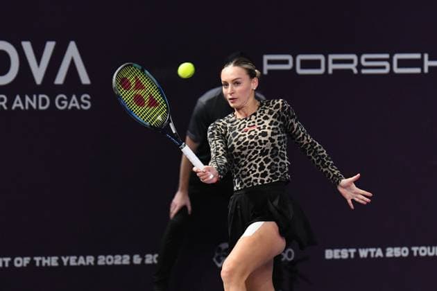 Transylvania Open 2024 Ana Bogdan from Romania is reacting during her match against Karolina Pliskova from the Czech Republic in the singles final of the Transylvania Open, WTA250 Tournament, in Cluj-Napoca, Romania, on February 11, 2024. Cluj-Napoca Romania  Copyright: xFlaviuxBuboix originalFilename:buboi-notitle240211_nplSK.jpg