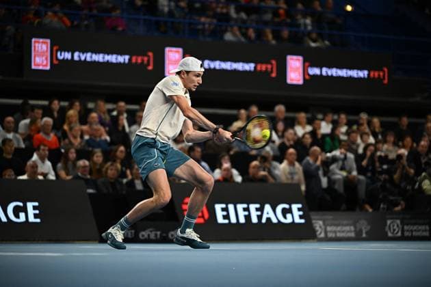 Open 13 Provence - Marseille Ugo Humbert (FRA) wins the final round match at the Open 13 Provence in Marseille, on February, 11, 2024. Photo by Corinne Dubreuil ABACAPRESS.COM Marseille France  Copyright: xDubreuilxCorinne ABACAx