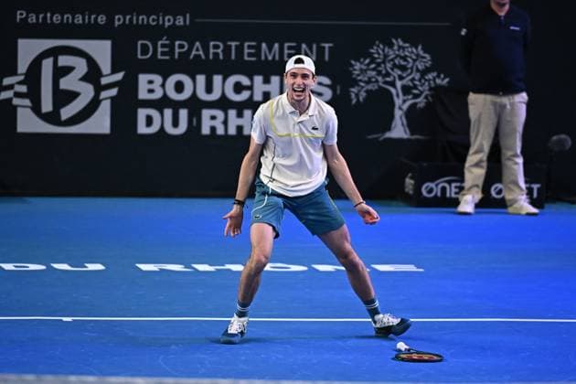 Open 13 Provence - Marseille Ugo Humbert (FRA) wins the final round match at the Open 13 Provence in Marseille, on February, 11, 2024. Photo by Corinne Dubreuil ABACAPRESS.COM Marseille France  Copyright: xDubreuilxCorinne ABACAx