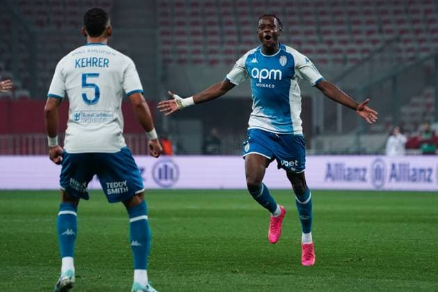 Joie - Denis Zakaria (AS Monaco) FOOTBALL : OGC Nice vs AS Monaco - Ligue 1 Uber Eats - Nice - 11 02 2024 NorbertScanella Panoramic 