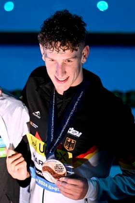 Sport Themen der Woche KW06 Sport Bilder des Tages MAERTENS Lukas Team GER 3.Platz 400m Kraul Schwimm Weltmeisterschaften 2024 in Doha Qatar am 11.02.2024 in Doha *** MAERTENS Lukas Team GER 3rd place 400m crawl World Swimming Championships 2024 in Doha Qatar on 11 02 2024 in Doha Copyright: xLacixPerenyix