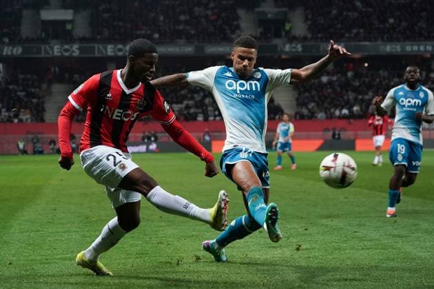 Mohamed-Ali Cho (OGC Nice) - Ismail Jakobs (AS Monaco) FOOTBALL : OGC Nice vs AS Monaco - Ligue 1 Uber Eats - Nice - 11 02 2024 NorbertScanella Panoramic 