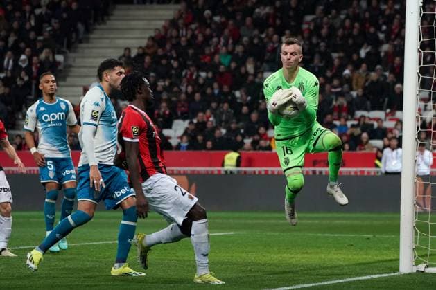 Philipp Köhn (AS Monaco) FOOTBALL : OGC Nice vs AS Monaco - Ligue 1 Uber Eats - Nice - 11 02 2024 NorbertScanella Panoramic 